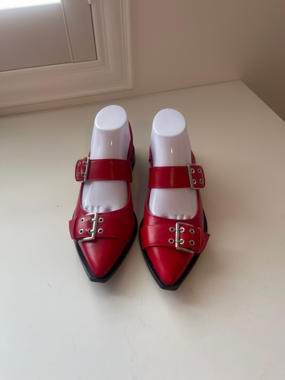 wild fable Red Pointed Buckle Flats